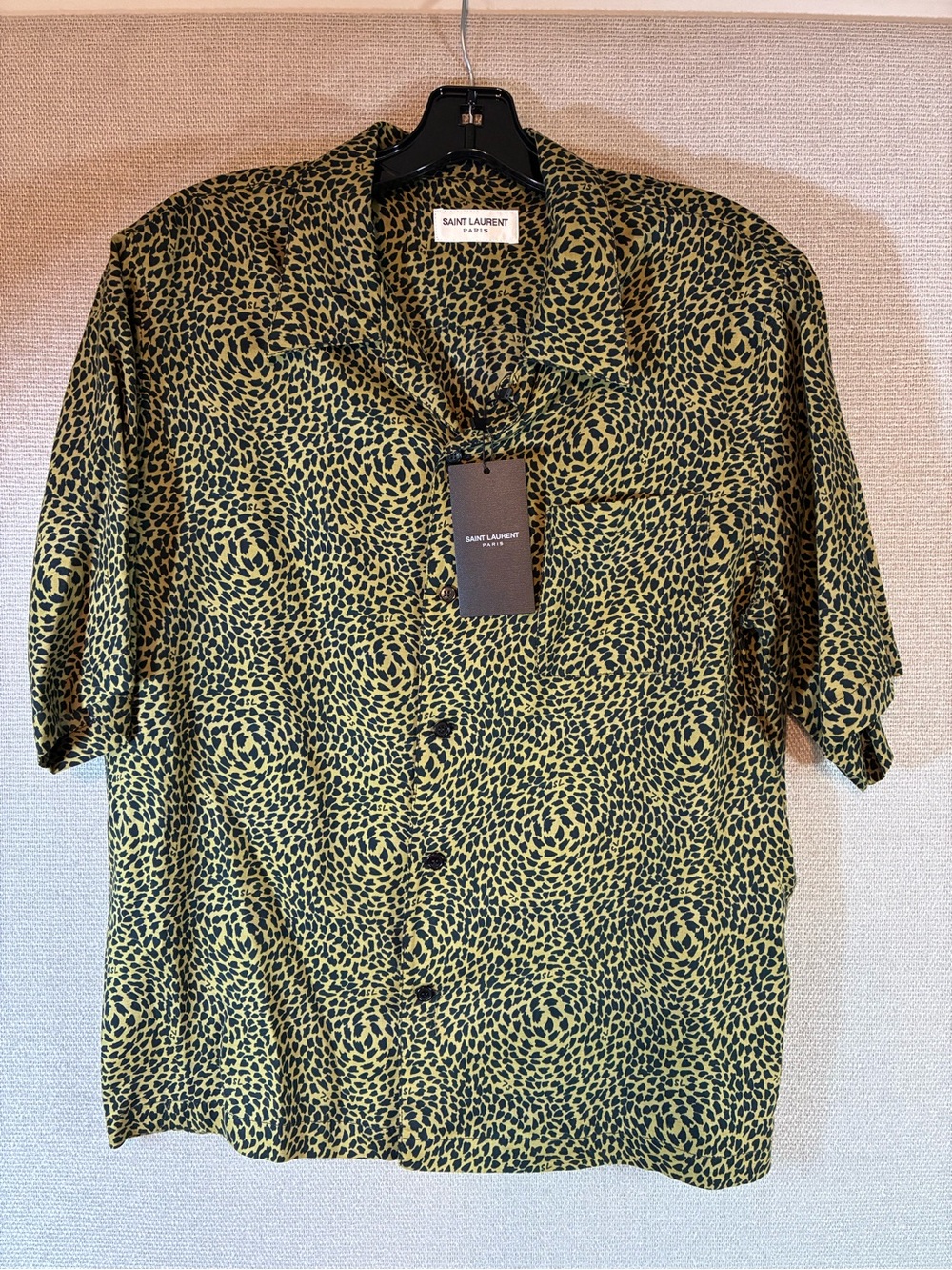 YSL Saint Laurent Men’s Leopard Hawaii Short Sleeve Med Shirt - NWT $890 Retail